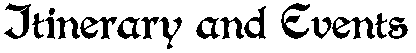 Itinerary and Events